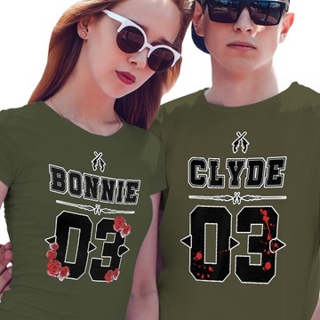 KOSZULKI KOSZULKA T-SHIRT DLA PAR BONNIE 03 CLYDE 03 JAKOŚĆ