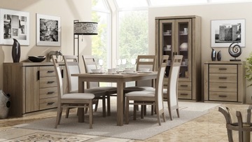 ZESTAW DO SALONU JADALNI NR.14 DĄB TRUFLOWY +WELUR
