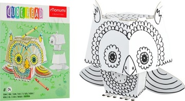 Kolorowanka Przestrzenna składanka 3D dzieci Sowa