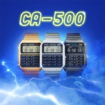 ZEGAREK CASIO CA-500WE-1AEF VINTAGE KLASYK Z KALKULATOREM CYFROWY LCD 35mm