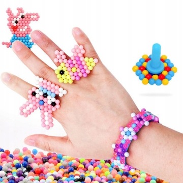 WATER BEADS MAGIC BEADS набор 6000+ штук Подарочные УЗОРЫ AQUA DIY шаблоны