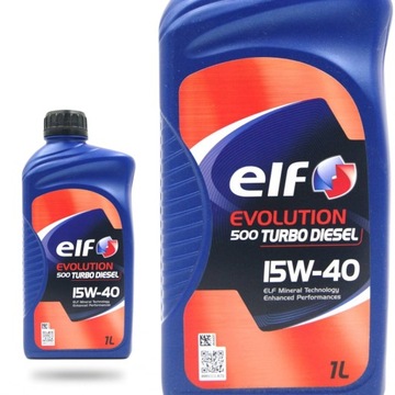 OLEJ ELF EVOLUTION 500 TURBO DIESEL 15W40 1L | mineralny do DIESLA | A3/B3