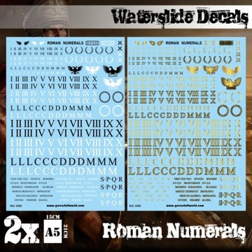 Waterslide Decals Roman Numerals - kalkomanie