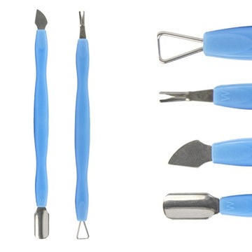 2x Profesjonalne Dłutko Kopytko Pusher Dwustronne Do Manicure Pedicure