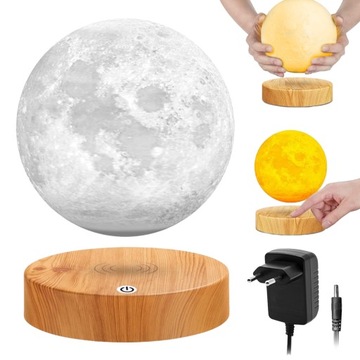 ЛЕВИТИРУЮЩАЯ ЛУНА НОЧНИК 3D MOON LED 3 ЦВЕТА