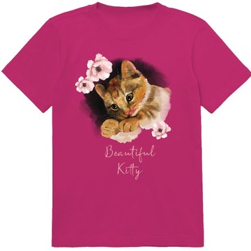 T-SHIRT KOSZULKA KOTY KOTKI 140 146 JAKOŚĆ JAKOŚĆ