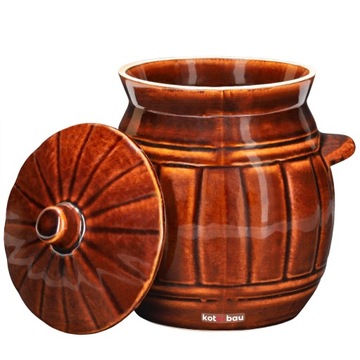 BECZKA CERAMICZNA KAMIONKOWA 3,7L GARNEK KAMIONKA KISZENIA OGÓRKÓW KAPUSTY