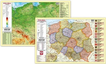 PODKŁADKA NA BIURKO - MAPA FIZYCZNO-ADMINI. POLSKA PRACA ZBIOROWA