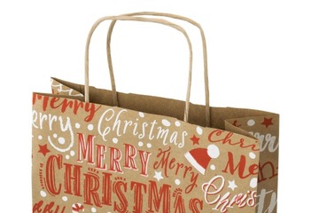 СУМКИ СУМКИ БУМАЖНАЯ упаковка для РОЖДЕСТВА ЭКО 24х10х32 см