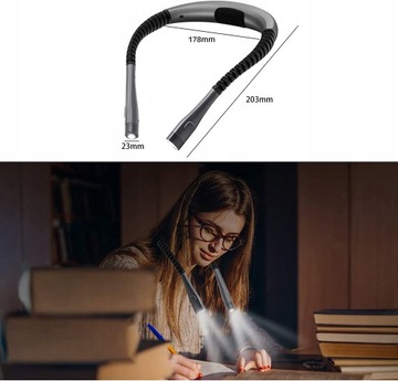 Светодиодный фонарь для чтения на шее, перезаряжаемый USB C