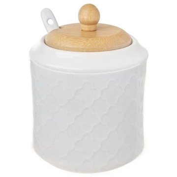 Cukierniczka Porcelanowa z Łyżeczką i Pokrywką