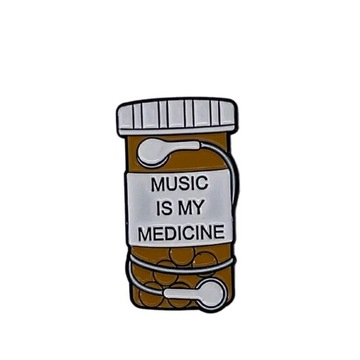 Przypinka Metalowa Metal Pin Music Is My Medicine