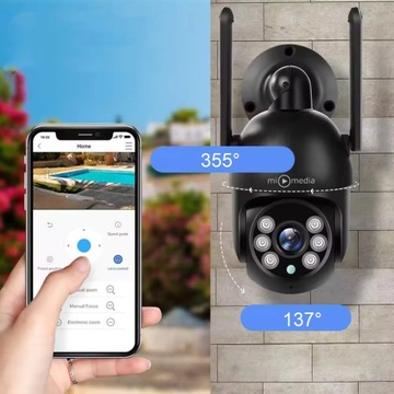 Уличная поворотная IP-камера Wi-Fi для домашнего мониторинга Tuya 5MPx ZOOM 5Mp