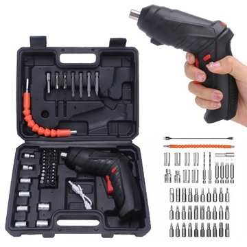 WKRĘTARKA AKUMULATOROWA WIERTARKA MINI 4.2V ZESTAW 47el