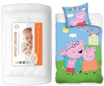Komplet pościeli wyprawka do żłobka 100x135 peppa kołdra podusia wkład