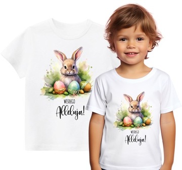 Koszulka Zajączek Wielkanocny Wesołego Alleluja Wielkanoc IMIĘ r. 92/98