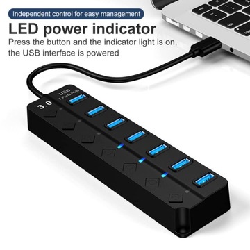 Порты USB 7, светодиодный концентратор USB 3.0