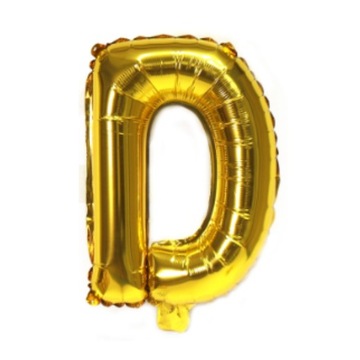 BALON FOLIOWY LITERKA D ZŁOTA 40 CM BALONY FOLIOWE LITERKI URODZINY