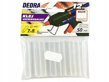 DEDRA DED7570 ГОРЯЧИЙ КЛЕЙ ПРОЗРАЧНЫЙ 50ММ 12 ШТ.