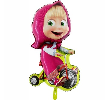 Balon MASHA NA ROWERKU duży hel ! BAJKI