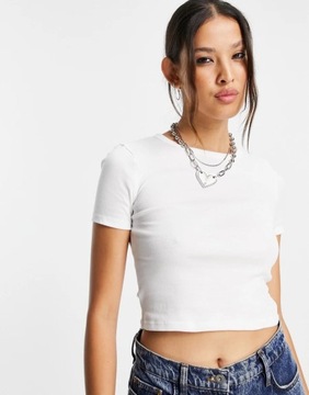 TOPSHOP BIAŁY T-SHIRT DAMSKI GŁADKI 36 1VAH