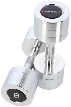 HANTLE CHROMOWANE DO TRENINGU FITNESS 2x 8KG HMS