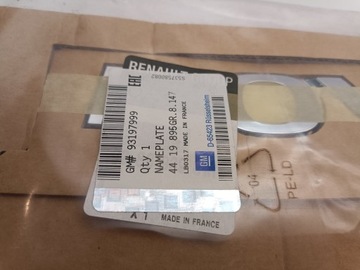 NÁPIS ZNAK LOGO KRYT OPEL MOVANO B 10-20R. 93197999 4419895