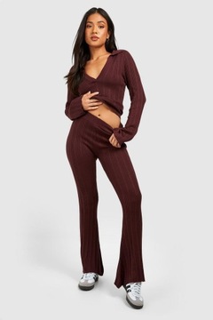 V-NECK PRĄŻKI 67L NG2__XL BOOHOO BRĄZOWA BLUZKA