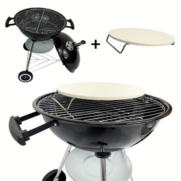 GRILL WĘGLOWY OGRODOWY NA KÓŁKACH RETRO 2w1 GRILL PIEC DO PIZZY BBQ1001