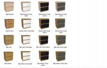 Прикроватная тумбочка черная, дуб ремесленный 40х40см, 2 ящика