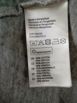 H&M szara bluzka z frędzlami letnia top basic letnia bokserka indiańska 36