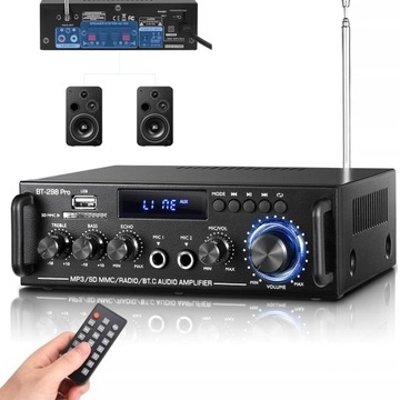 СТЕРЕО УСИЛИТЕЛЬ HIFI КАНАЛ 2.0 BLUETOOTH 5.0 С АНТЕННОЙ С FM-РАДИО 50 Вт