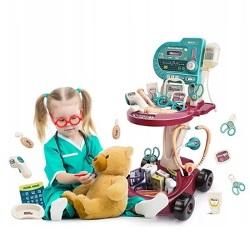 Доктор установил медицинскую тележку для детей