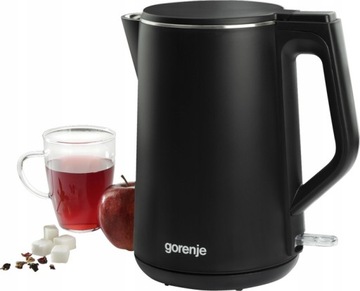 CZAJNIK ELEKTRYCZNY Z PODWÓJNĄ ŚCIANĄ CZARNY K15DWBK 1,5L STRIX GORENJE