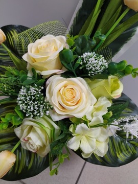 Komplet na grób, stroik 80 cm + bukiet na cmentarz