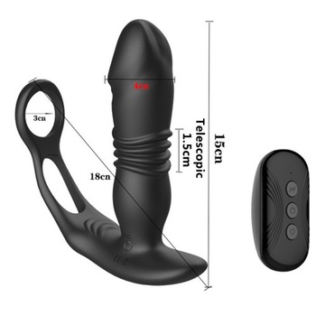 MASAZERY PROSTATY Z PIERŚCIENIEM 12 FUNKCJAMI