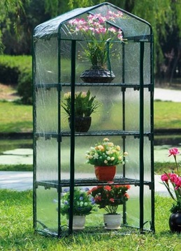 МИНИ-БАЛКОННАЯ ТЕПЛИЦА ТРАВЯНАЯ САДКА ДЛЯ ПОСЕВА 160x68x51 4 ПОЛКИ