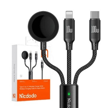 MCDODO KABEL 3W1 USB TYP C LIGHTNING BEZPRZEWODOWA DO ZEGRKA PRZEWÓD 1,2 M