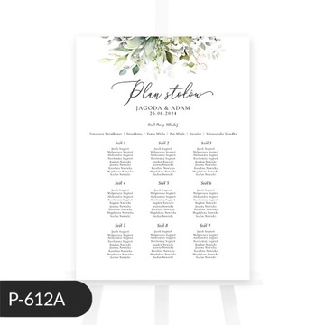 Plakat Powitalny Weselny, Eukaliptus, 50x70