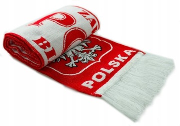 Szalik kibica Polska szal dwustronny dziany kibicowski Reprezentacji Polski