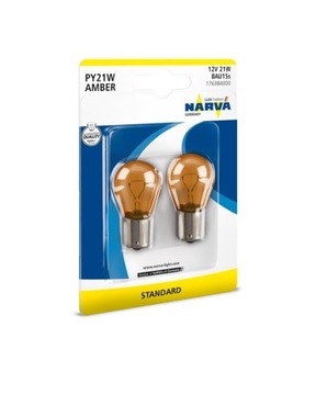 Narva PY21W ŻARÓWKA 21W 12V 17638 2szt POMARAŃCZOWA BLISTER