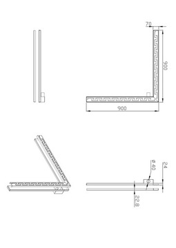 линейный слив 80 см INOX - греческая крышка