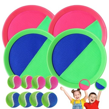 CATCH BALL GAME Набор BALL CATCHING BALLS на липучке, 4 ракетки и 8 мячей