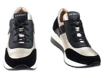 Eksbut sneakersy 5702-136 czarny, złoty NEW 38