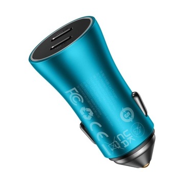 АВТОМОБИЛЬНОЕ ЗАРЯДНОЕ УСТРОЙСТВО BASEUS FAST, 2x USB-C, 40 ВТ, МОЩНОЕ ДЛЯ ЗАЖИГАЛКИ