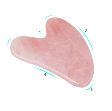 МАССАЖЕР ДЛЯ ЛИЦА, РОЗОВЫЙ КВАРЦ, ПЛАСТИНЫ ГУА ША