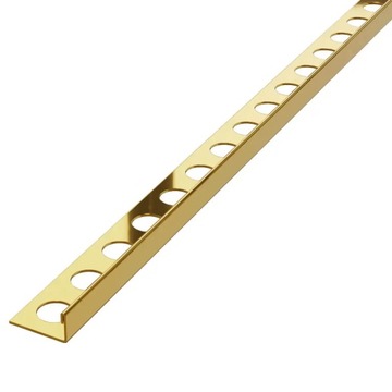 Listwa L ozdobna stalowa kolor złoty polerowany 8,5 mm