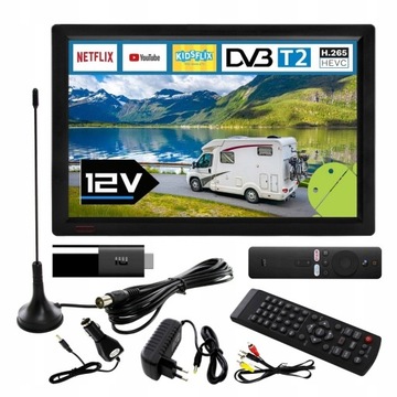 SMART Android TV 16 дюймов Wi-Fi BT USB HDMI DVBT2 230 В 12 В Netflix
