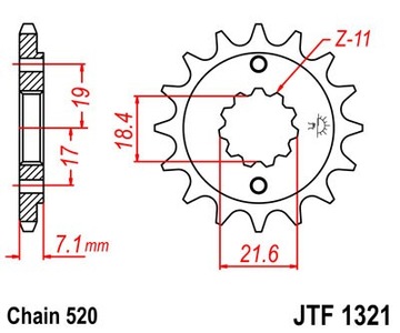 JT JTF1321.13 ZĘBATKA PRZÓD