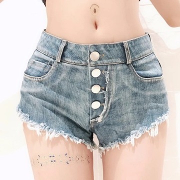 2021 New Sexy Button Denim Shorts Jeans Skinny Sol